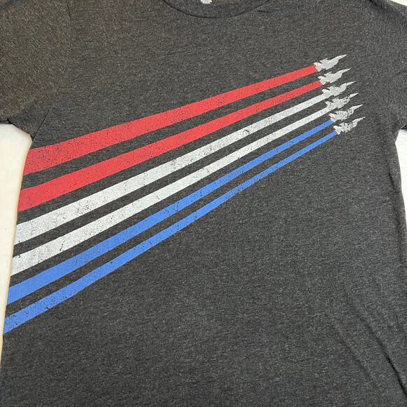 Celebrate Patriotic Women's Short Sleeve Jets USA Stripe T-Shirt Size M - Picture 5 of 8